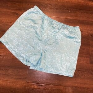 NEW Women’s Blue Floral Sateen Sexy Lingerie Pajama Shorts SZ XL
